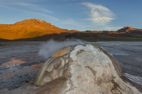 Geyser in the evening light