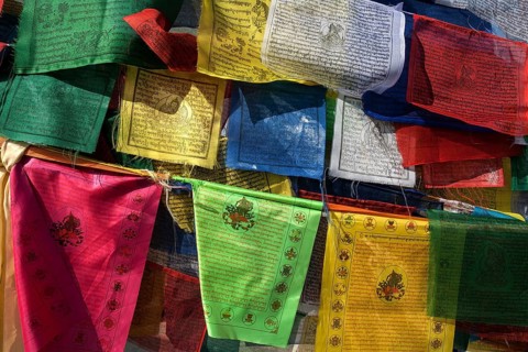 Prayer flags at Boudhanath Stupa