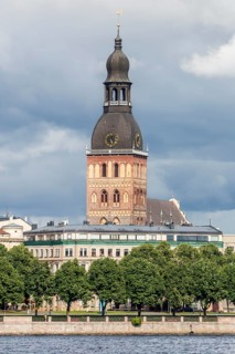 Historic centre with the banks of the Daugava river or Western Dvina