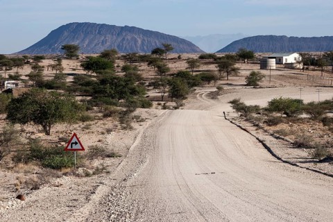 Gravel dirt road at Uis