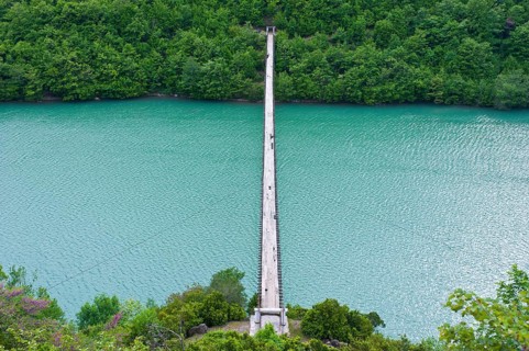 Suspension bridge across the Black Drin River