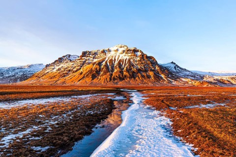Mountain landscape at Myrdalsjokull