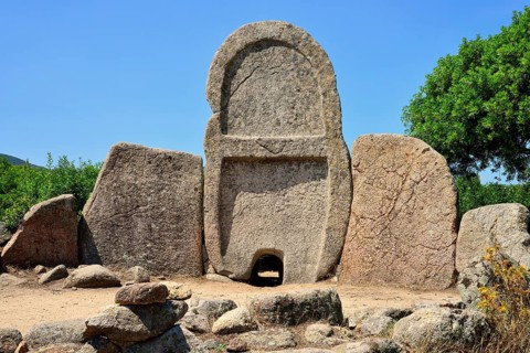 Front with portal rock