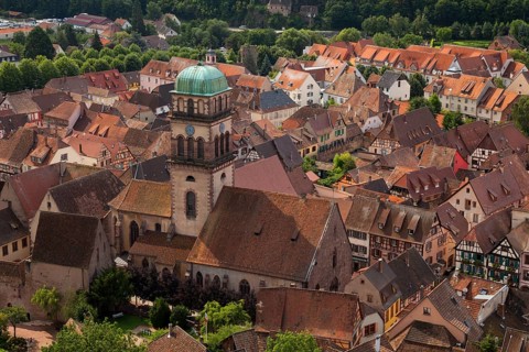 Town view with Church Sainte-Croix