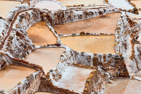 Salt pans in the Sacred Valley of the Incas on the Urubamba