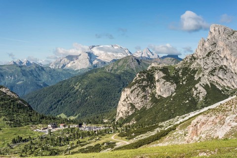Falzarego Pass with Sasso di Stria