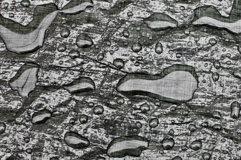 Water drops on tarpaulin