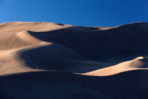 People walking on the dunes