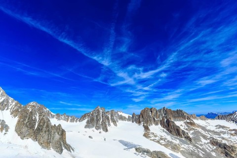View from the Grande Lui on Grande Fourche and Aiguilee Dorees