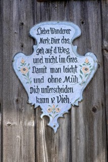Sign with saying for hiking
