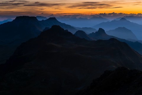 Sunrise above the Montafon mountains