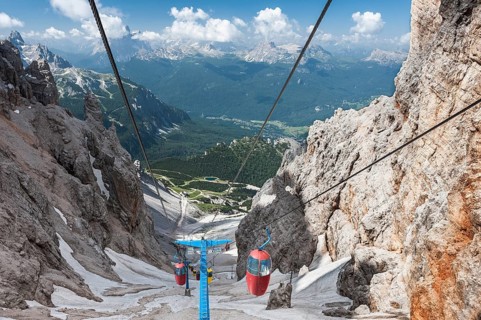 Colourful gondola lift