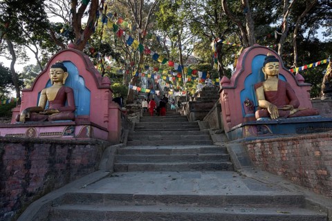 Climb to the Swayambhunath Stupa