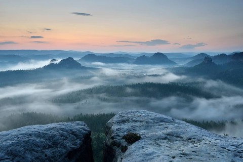 View from Kleiner Winterberg mountain at dawn
