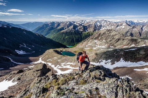 Mountaineer during the ascent of Mt Grawand