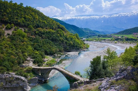 Roman bridge of Benja across river Shkumbin