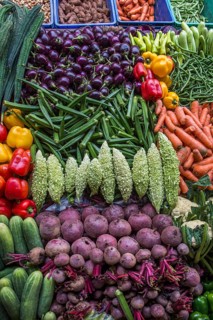 Market stall with okra