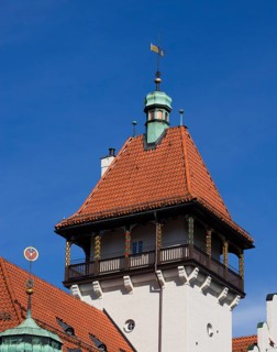 Tower of historic house in historic centre