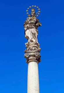 Baroque column of the Virgin Mary on the Peace Square or Mirove namesti