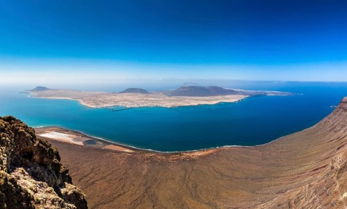 Views of La Graciosa island from the Mirador del Rio