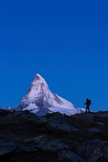 The Matterhorn with a hiker