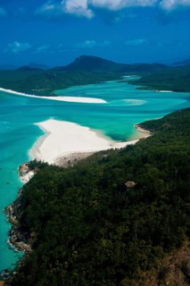 Aerial view of Whitehaven in the Whitsunday Islands