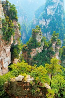 Avatar Mountains with vertical quartz-sandstone pillars