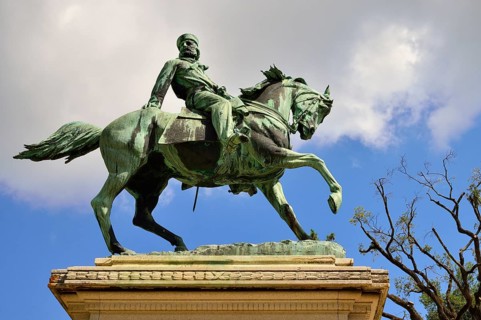 Equestrian statue of Giuseppe Garibaldi in the Giardini della Lizza