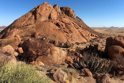 View from the Great Spitzkoppe with typical vegetation
