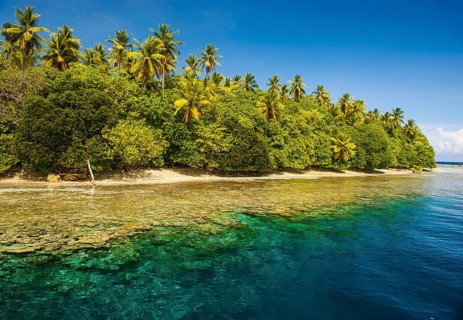Clear water and an islet in the Ant Atoll
