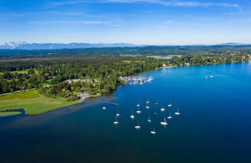 Lake Starnberg with a view of Seeshaupt