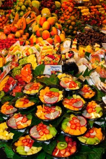 Fruits in the market of La Boqueria St. Josep