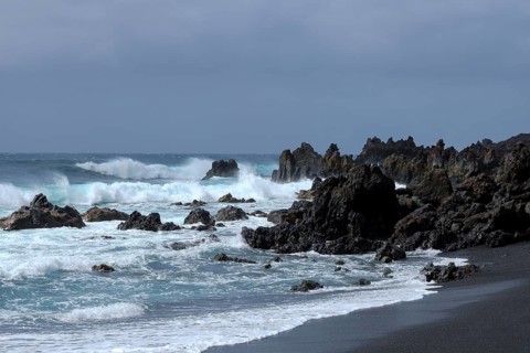Lava rocks in the sea