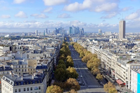Views of La Defense and the Avenue des Champs-Elysees