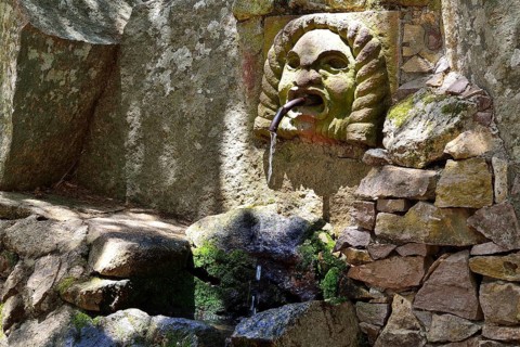 Water spouting head of a source on the Monte Ortobene