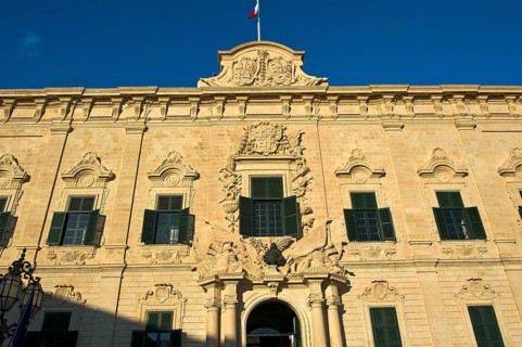 Baroque facade of the Auberge de Castille