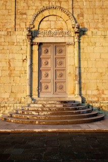 Gate at the Romanesque Cathedral of San Cristoforo