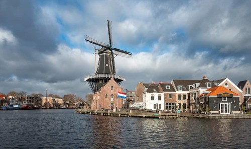 De Adriaan windmill on the river Spaarne