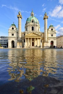 Baroque Karlskirche church designed by Johann Bernhard Fischer von Erlach
