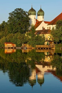 Benedictine Kloster Seeon monastery with monastery church of St. Lambert
