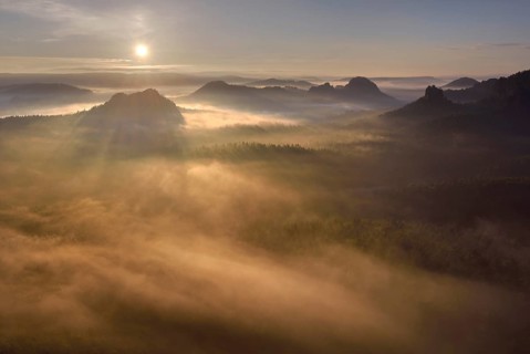 View from Kleiner Winterberg mountain at sunrise