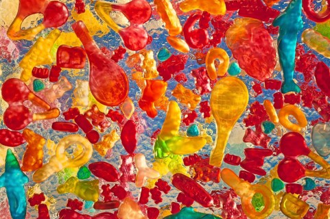Various colorful fruit gums