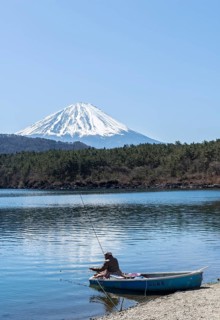 Angler at Lake Saiko