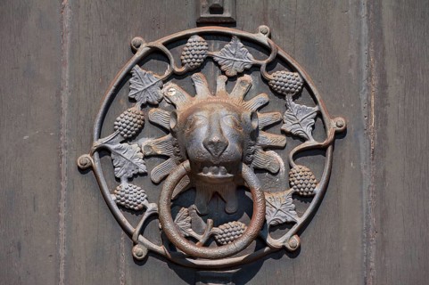 Lion head door knocker