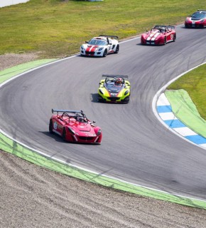 Car racing with Lotus racing cars