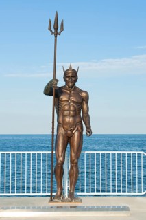 Sculpture of Neptune on sea pier