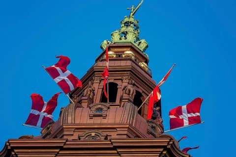 The spire of Christiansborg Palace