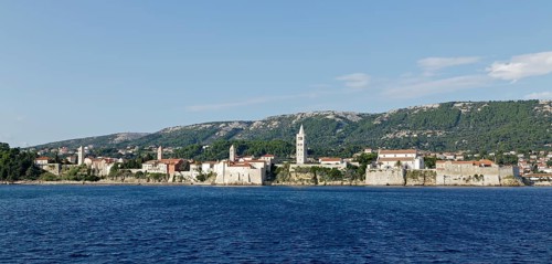 The four bell towers of Rab Town