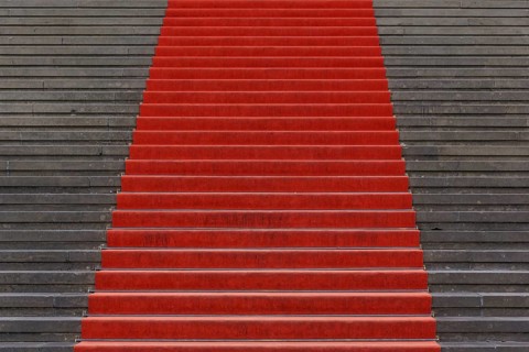 Red carpet on the steps of the Konzerthaus Berlin concert hall