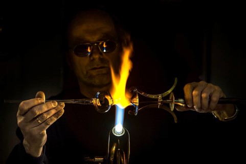 Glassblower at work